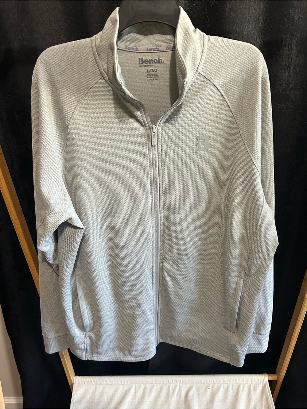 Bench Men’s Light Gray Full‑Zip Sweater Jacket